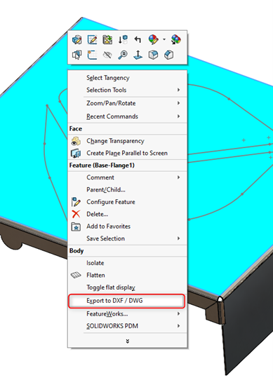 Export to DXF DWG